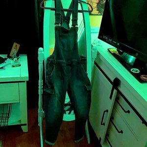 Baggy blue overalls